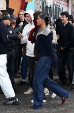 TINA KUNAKEY Arrives at Gucci FW2024-25 Show at Milan Fashion Week 02/23/2024