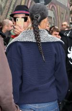 TINA KUNAKEY Arrives at Gucci FW2024-25 Show at Milan Fashion Week 02/23/2024