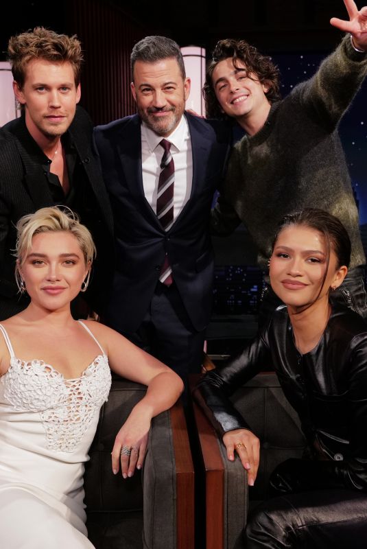 ZENDAYA and FLORENCE PUGH at Jimmy Kimmel Live! in Los Angeles 02/01/2024