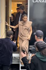 ZENDAYA Leaves an Interview for Dune 2 in Paris 02/13/2024