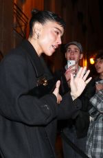 ZOE KRAVITZ Leaves YSL Afterparty in Paris 02/27/2024