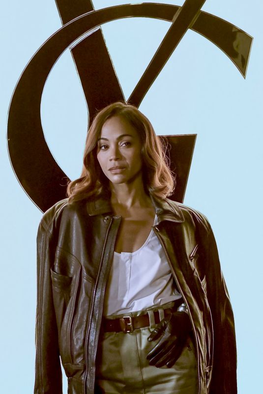 ZOE SALDANA at Saint Laurent Womenswear Fall/Winter 2024-2025 Show at Paris Fashion Week 02/27/2024