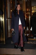 AJA NAOMI KING Leaves Her Hotel in Paris 03/03/2024