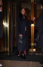 AJA NAOMI KING Leaves Her Hotel in Paris 03/03/2024
