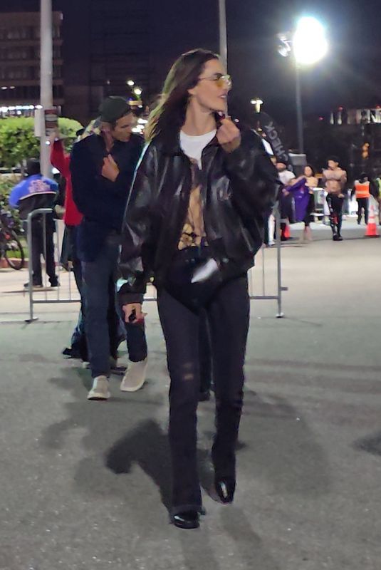ALESSANDRA AMBROSIO Arrives at Madonna