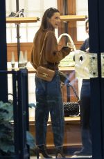 ALESSANDRA AMBROSIO Shopping at Bottega Veneta Avenue Montaigne in Paris 02/29/2024