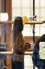 ALESSANDRA AMBROSIO Shopping at Bottega Veneta Avenue Montaigne in Paris 02/29/2024