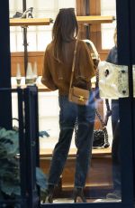 ALESSANDRA AMBROSIO Shopping at Bottega Veneta Avenue Montaigne in Paris 02/29/2024