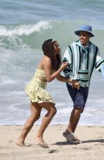 ALYCIA PASCUAL-PENA and SIMONE JOY JONES on the Set of Bel Air Season 3 at a Beach in Los Angeles 03/14/2024
