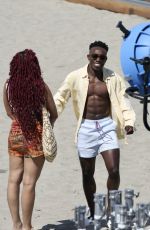ALYCIA PASCUAL-PENA and SIMONE JOY JONES on the Set of Bel Air Season 3 at a Beach in Los Angeles 03/14/2024