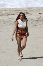 ALYCIA PASCUAL-PENA and SIMONE JOY JONES on the Set of Bel Air Season 3 at a Beach in Los Angeles 03/14/2024
