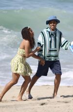 ALYCIA PASCUAL-PENA and SIMONE JOY JONES on the Set of Bel Air Season 3 at a Beach in Los Angeles 03/14/2024