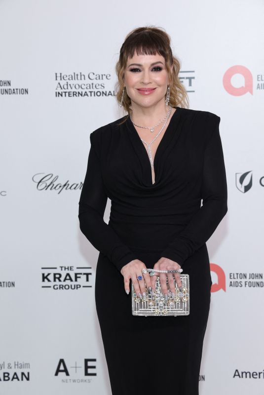 ALYSSA MILANO at 32nd Annual Elton John AIDS Foundation Academy Awards Viewing Party in West Hollywood 03/10/2024