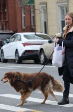 AMANDA SEYFRIED Out with Her Dog in New York 03/27/2024