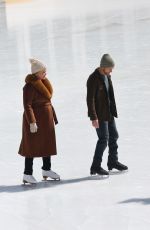 AMY SCHUMER Ice Skating at Wollman Rink on the Set of Kinda Pregnant in Central Park 03/19/2024