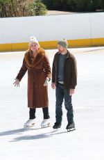 AMY SCHUMER Ice Skating at Wollman Rink on the Set of Kinda Pregnant in Central Park 03/19/2024