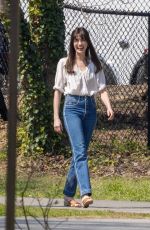 ANNE HATHAWAY on the Set of Flowervale Street 03/21/2024