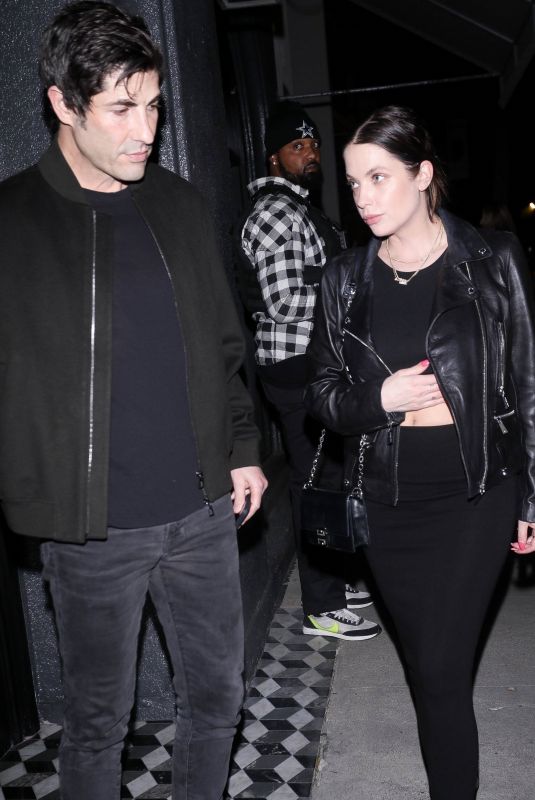 ASHLEY BENSON and Brandon Davis Leave a Dinner Party at Craig