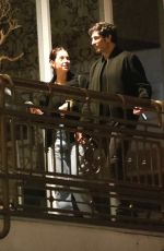 ASHLEY BENSON and Brandon Davis on a Dinner Date at Sushi Park in West Hollywood 03/13/2024