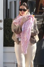 ASHLEY BENSON and Brandon Davis Out with Their Baby in Brentwood 03/04/2024