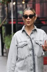 ASHLEY ROBERTS in a Denim Shirt Arrives at Heart Radio in London 03/20/2024