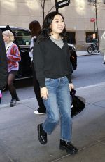 AWKWAFINA Arrives at NBC Studios in New York 03/08/2024