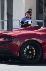 BLAC CHYNA Out  Drives in Her Convertible Red Ferrari in Calabasas 03/04/2024