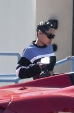 BLAC CHYNA Out  Drives in Her Convertible Red Ferrari in Calabasas 03/04/2024