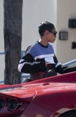 BLAC CHYNA Out  Drives in Her Convertible Red Ferrari in Calabasas 03/04/2024