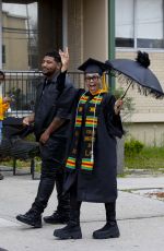 BLAC CHYNA, TAMAR BRAXTON, SAUSY SANTANA, KARLOUS MILLER, SLAUDIA JORDAN and and SWAGGY P Film Graduation Day Scenes for College Hill: Celebrity Edition in New Orleans 02/29/2024