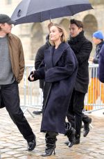 BRIE LARSON Arrives at Loewe Fashion Show at Paris Fashion Week 03/01/2024