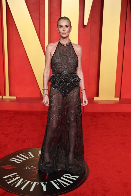 CHARLIZE THERON at Vanity Fair Oscar Party in Beverly Hills 03/10/2024