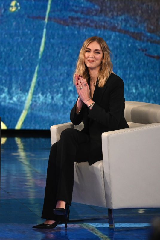 CHIARA FERRAGNI at Che Tempo Che Fa Show in Milan 03/03/2024