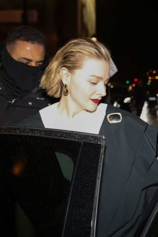 CHLOE MORETZ Leaves Louis Vuitton After-party at Maxim’s in Paris 03/05/2024
