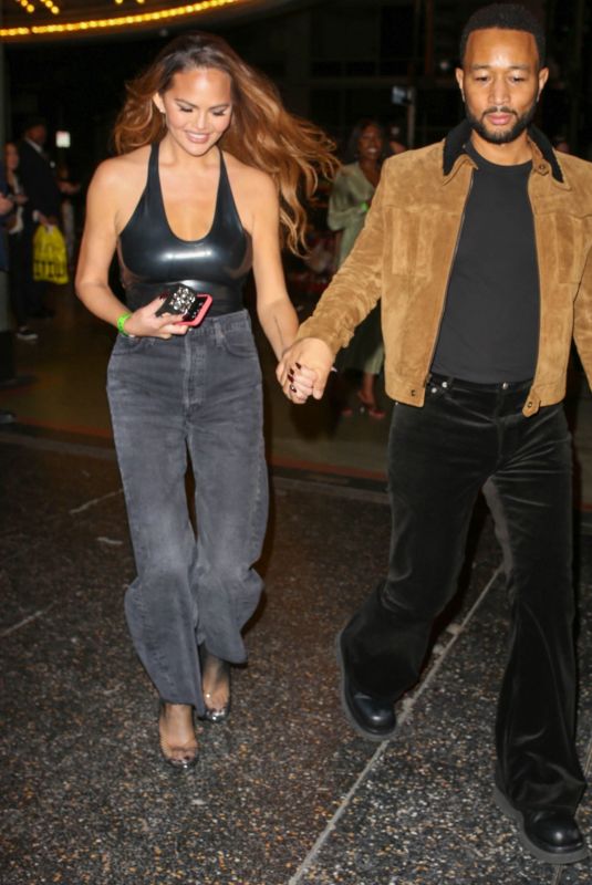CHRISSY TEIGEN and John Legend Leaves Justin Timberlake’s Concert at The Wiltern in Los Angeles 03/13/2024