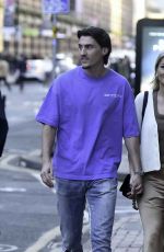 CLAUDIA FOGARTY and Olly Crankshaw Leaves Hawksmore Restaurant in Manchester 03/24/2024