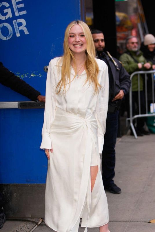 DAKOTA FANNING Arrives at Good Morning America in New York 03/26/2024