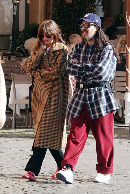 DAKOTA JOHNSON and Alessandro Michele Out in Rome 03/24/2024