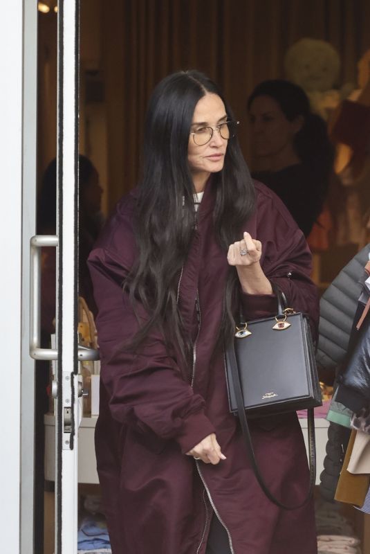 DEMI MOORE Shopping at English Rabbit in Beverly Hills 03/29/2024