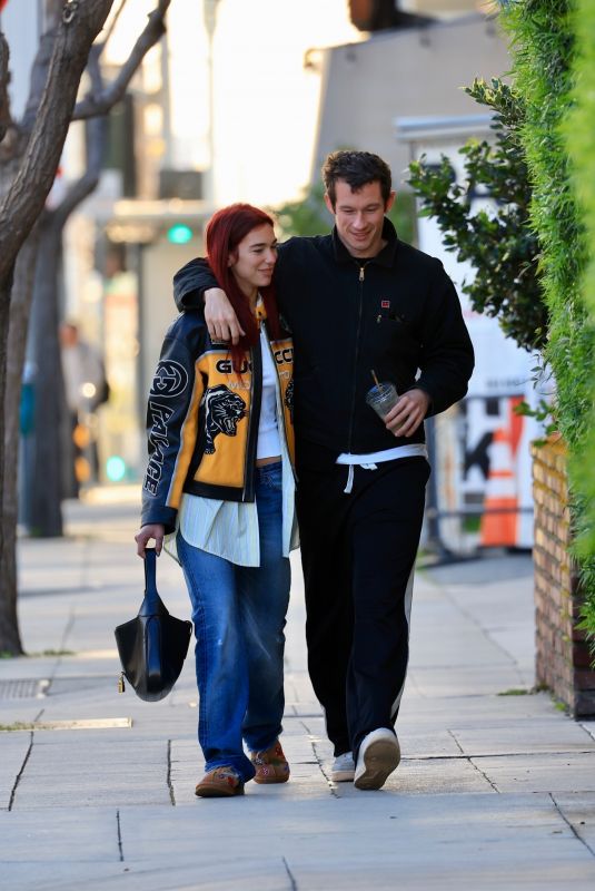 DUA LIPA and Callum Turner Out for Breakfast 03/15/2024