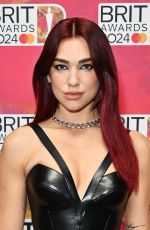 DUA LIPA at Brit Awards 2024 at O2 Arena in London 03/02/2024