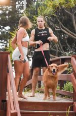 EDEN HARPER Out with Her Boyfiend and Their Dog on Gold Coast Beach 03/23/2024