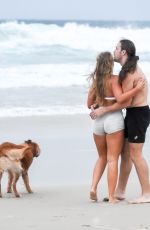 EDEN HARPER Out with Her Boyfiend and Their Dog on Gold Coast Beach 03/23/2024