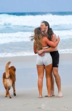 EDEN HARPER Out with Her Boyfiend and Their Dog on Gold Coast Beach 03/23/2024