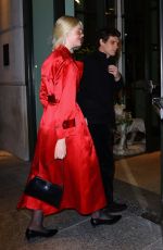 ELLE FANNING Arrives at Crosby Hotel in New York 03/26/2024