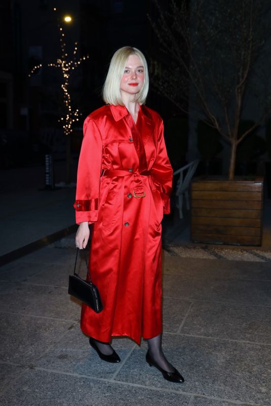 ELLE FANNING Arrives at Crosby Hotel in New York 03/26/2024