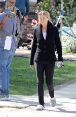 ELLEN POMPEO on the Set of Grey
