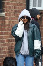 EMILY RATAJKOWSKI in a Graphic Leather Jacket Out in Manhattan 03/13/2024