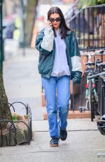 EMILY RATAJKOWSKI in a Graphic Leather Jacket Out in Manhattan 03/13/2024