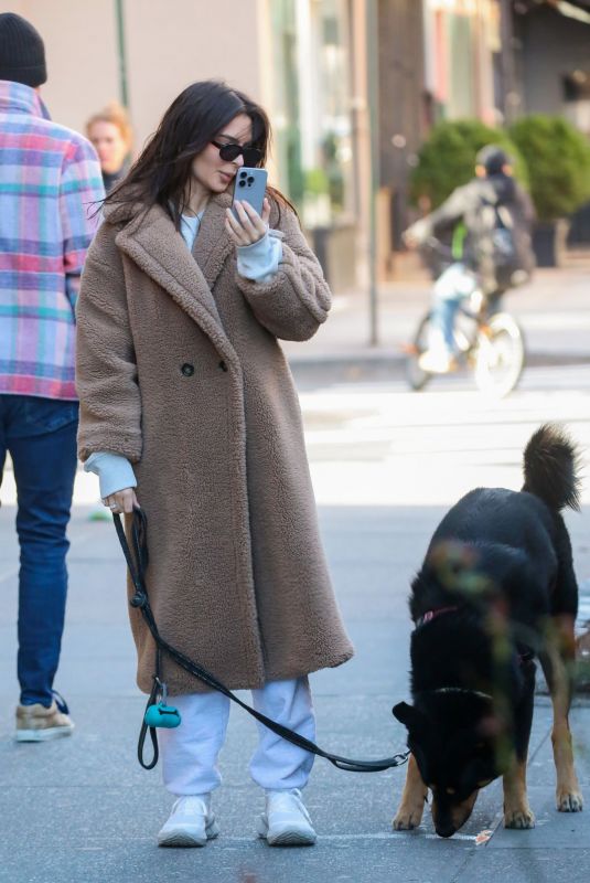 EMILY RATAJKOWSKI Out with Her Dog in New York 03/19/2024